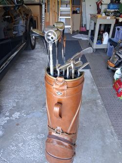 Golf clubs and bag