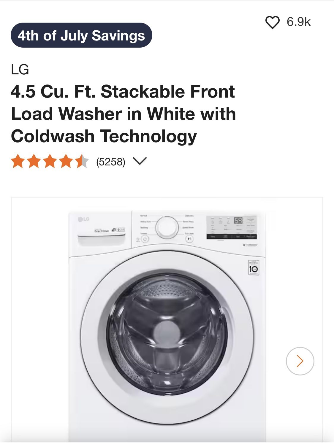 LG washing machine new in a box