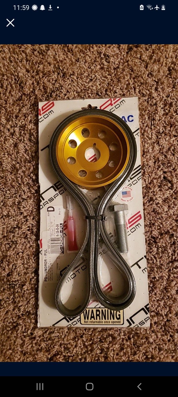 Porsche Boxster 986 Pedros Garage Underdrive Pulley with A/C NEW for