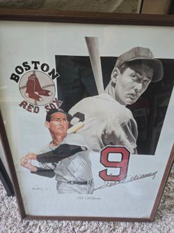 Framed print of hofer ted Williams