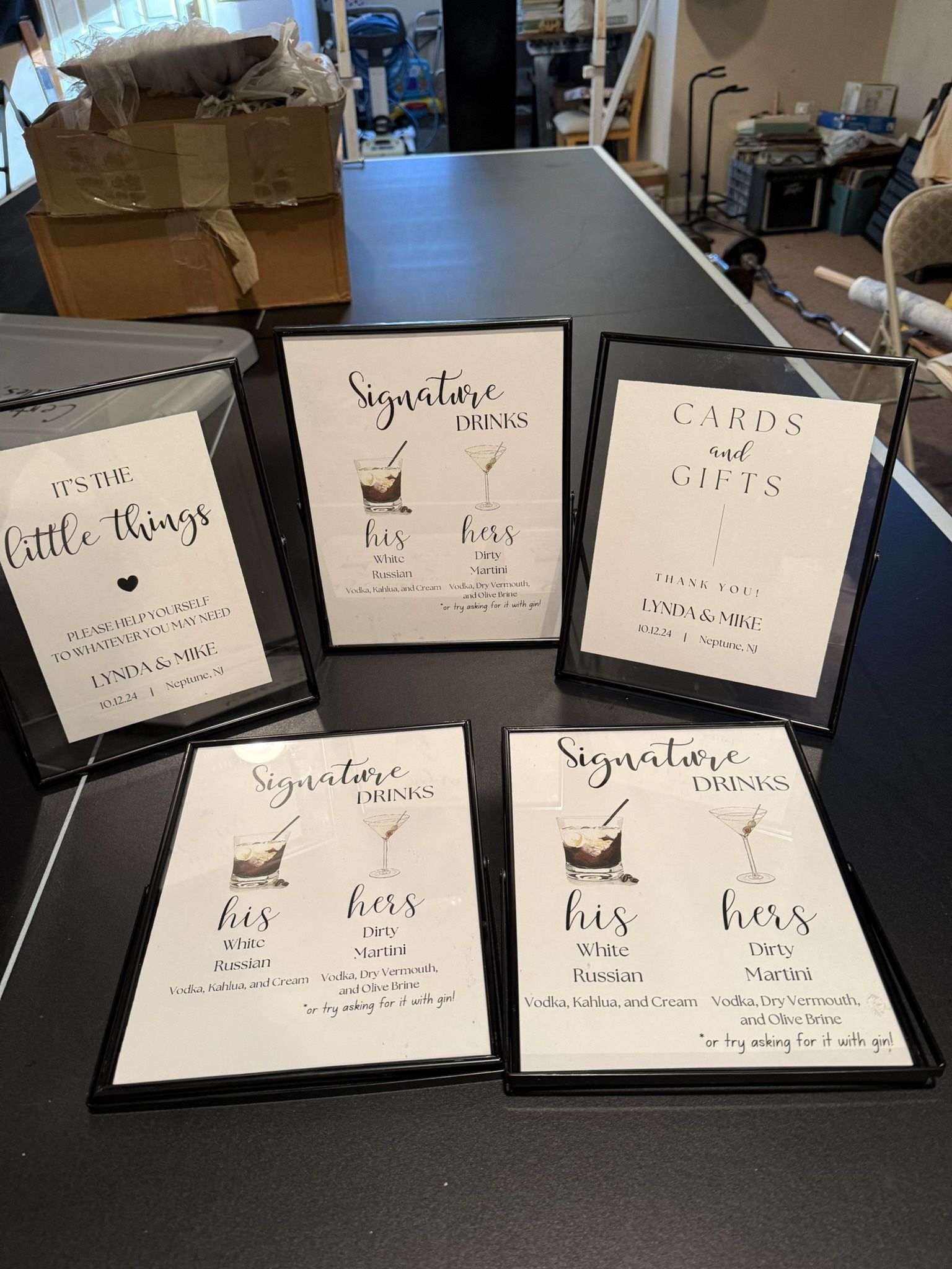 Five Black Floating Frames