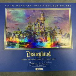 Disneyland 50th Commemorative Sleeping Beauty Castle Holographic Prints 8x10