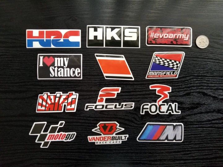 JDM Racing Car Logo Waterproof Stickers 100pc