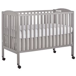 Dream On Me Folding Full Size Crib, Steel Grey