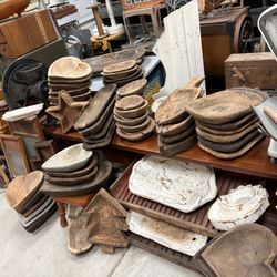 Wooden Antique Dough Bowls 