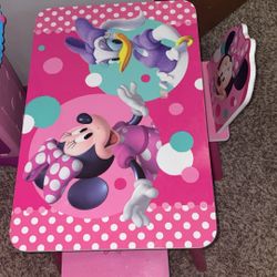 Minnie Mouse Table + 2 Chairs