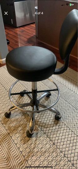 Rolling Drafting Stool with Backrest