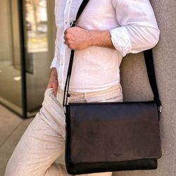 Men's Coach Leather Messenger Bag