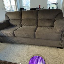 Gray couch set with 3 seat, 2 seat, and recliner - $300 OBO