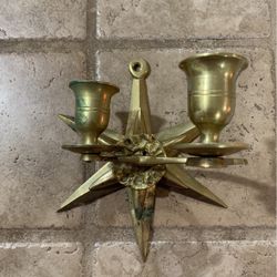 MCM Brass Candle Wall Hanging Candle Holder