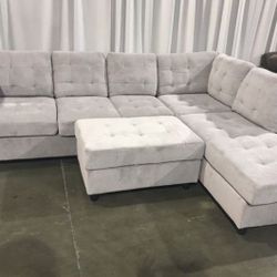 New Sectional + Storage Ottoman  — Left or Right Chaise — Delivery Available  