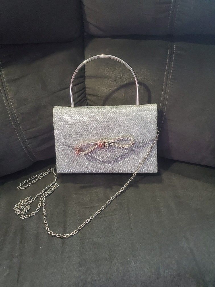 Silver Glitter Purse