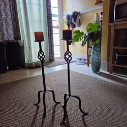 Wrought Iron Candle Holders