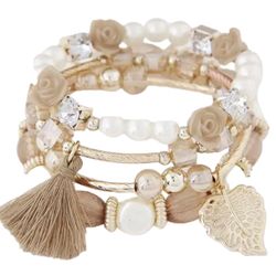 NWT AD Leaf & Tassel Beaded Bracelet Kit