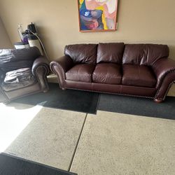 4 Piece Genuine Leather Couch 