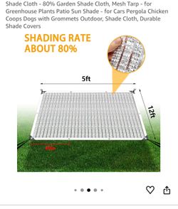 80% Window or Car Shade Cloth Mesh Tarp 5ft x 12ft