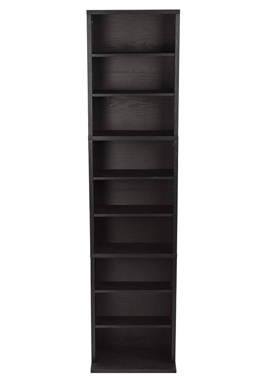 Dark Espresso 9 Shelf Storage Cabinet 