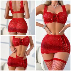 Florar Lace Top And Skirt