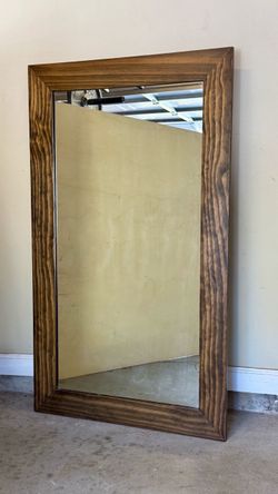 Handmade Rustic Wood Wall Mirror 48" * 27.5”