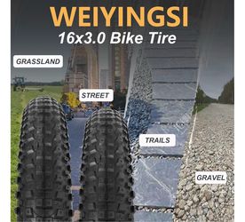 76-305 16X3.0 Fat Tire for Electric Bike Scooter - 1/2 Pack