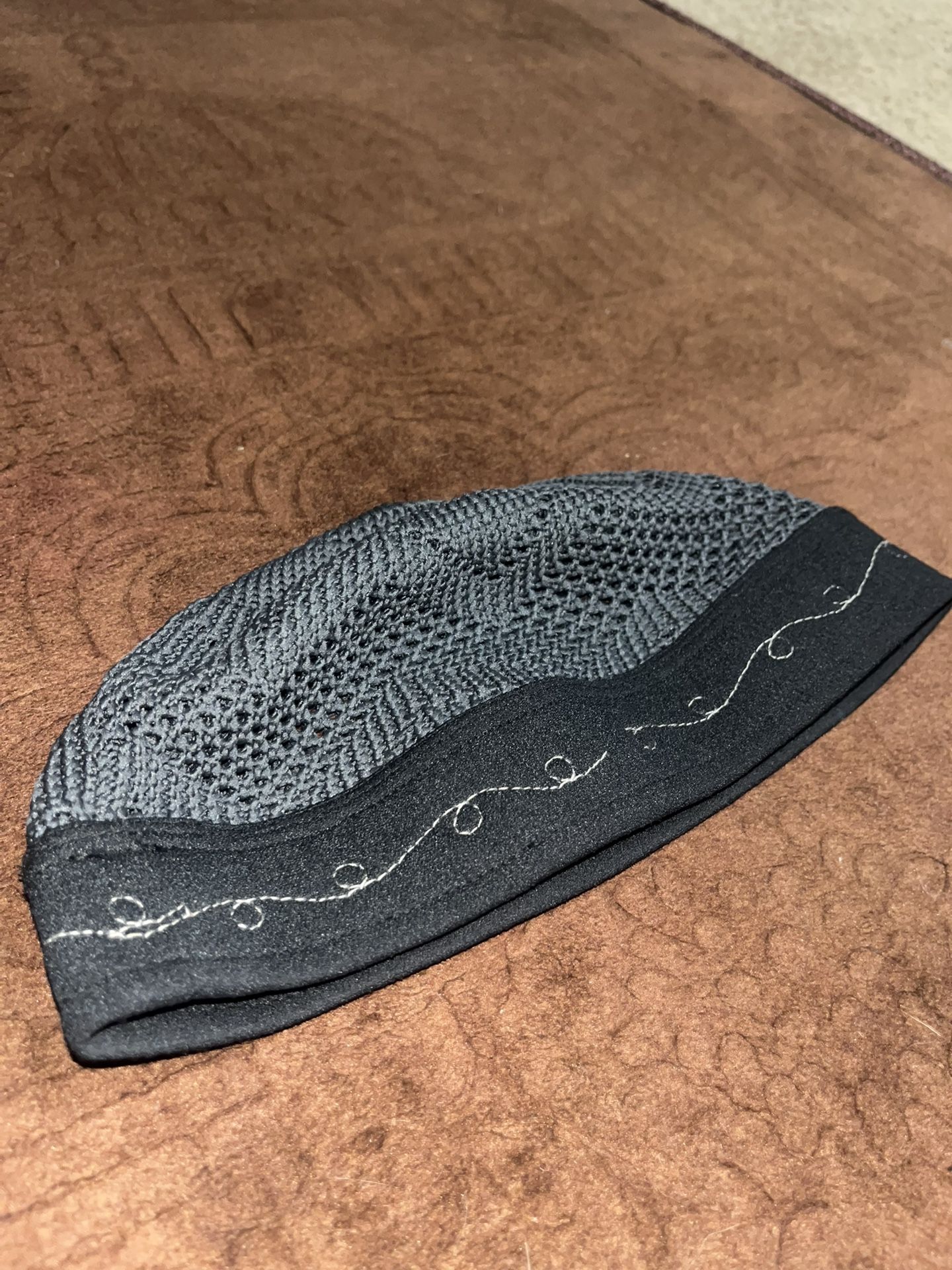 Handmade Egyptian Kufi – Black & Grey – XL – Premium Quality