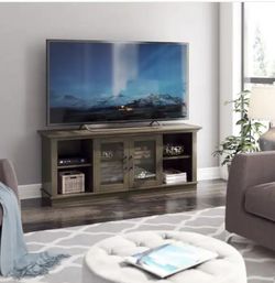 Twin Star Home 60 in. Stromburg Oak TV Stand Fits TVs Up to 65 in.