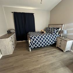 Bedroom Set - Bed Frame, Dresser, Nightstand