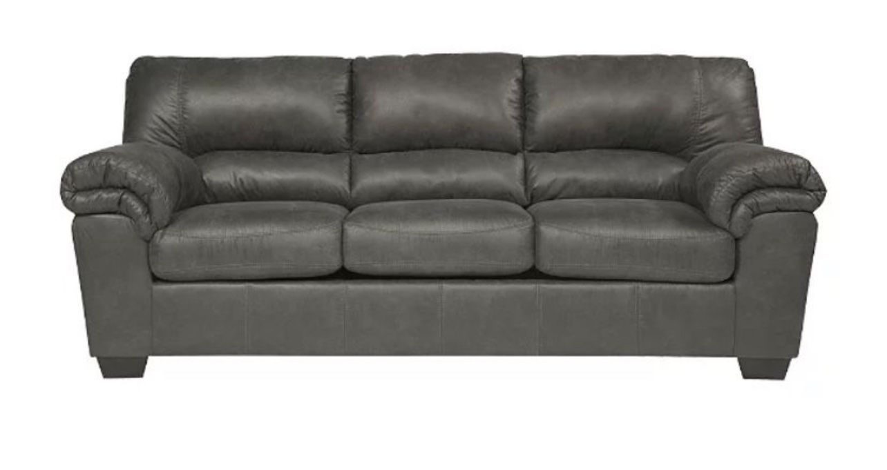 2 Gray leather Sofas