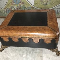Vintage Maitland Smith Colonial Style Leather Covered Trunk , Coffee Table