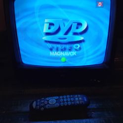 Small TV with a DVD player attached