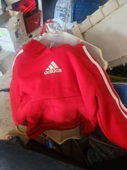 Red kids Adidas hoodie sweater
