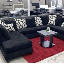 111 black, Dove and steel gray sectional with white pillows 3 pc❤️✨ we have delivery🚛👍🏻 today $49 ✅