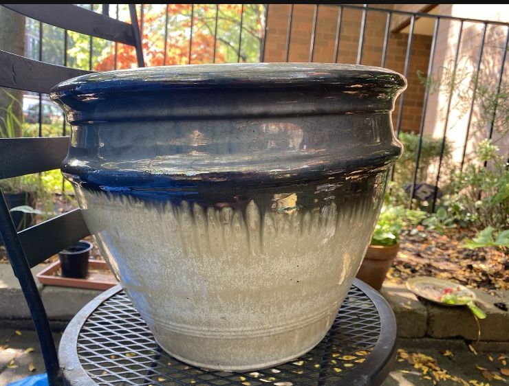 Ceramic Glazed Painted Planter Plant Pot 2 Gallon