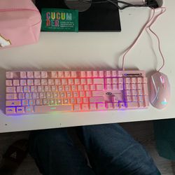 Magegee Light Up Pink Keyboard & Mouse