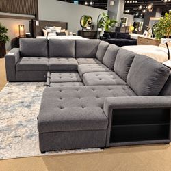 Large Gray  Sectional Sleeper Sofa with pull out bed