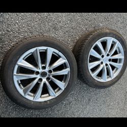2 X 215/55r17 5x4.5 5x114.3 Stock G35 G37 Q50 Q60 350z 370z Sentra Accord Civic Camry  Mustang Altima Tacoma rims Wheels 90% Treads Tires!!!