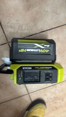 40 V power source 3000 W output and charging Ryobi 40 V lithium HP 6H battery