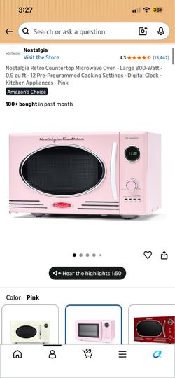 Pink Retro Microwave - Works Great