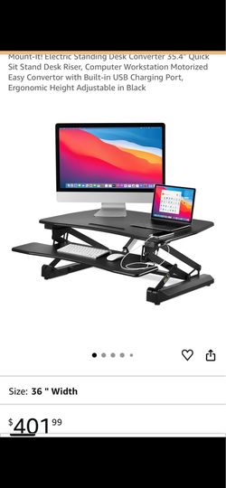 Electric stand-up desk converter