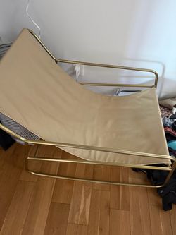 Joy bird Brass and leather chair