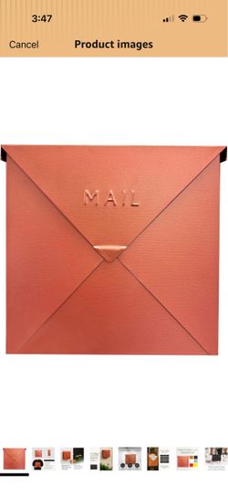NACH Mailboxes for Outside Wall Mount, 10 x 10 x 4 inch Copper Mail Boxes for House Outside, Waterproof Mailboxes for Outside - Chicago Style Mail Box