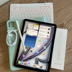 Apple iPad Air 11” M2 chip 128GB (2024 model / Gray) with keyboard and Pencil (100% battery) 