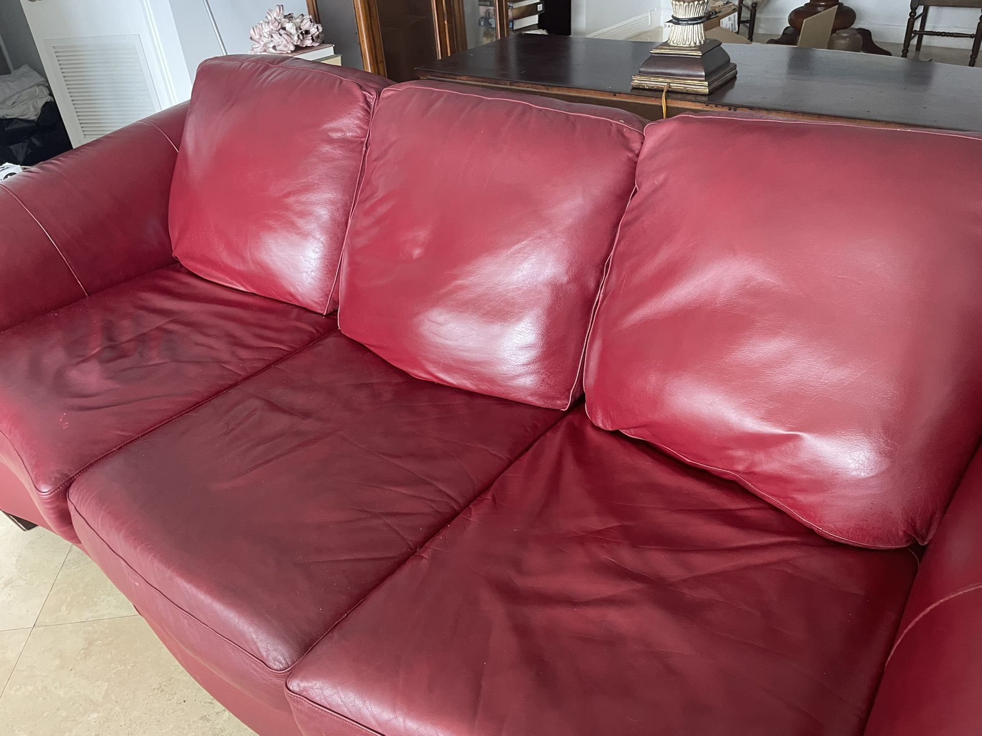 Red Leather sofa