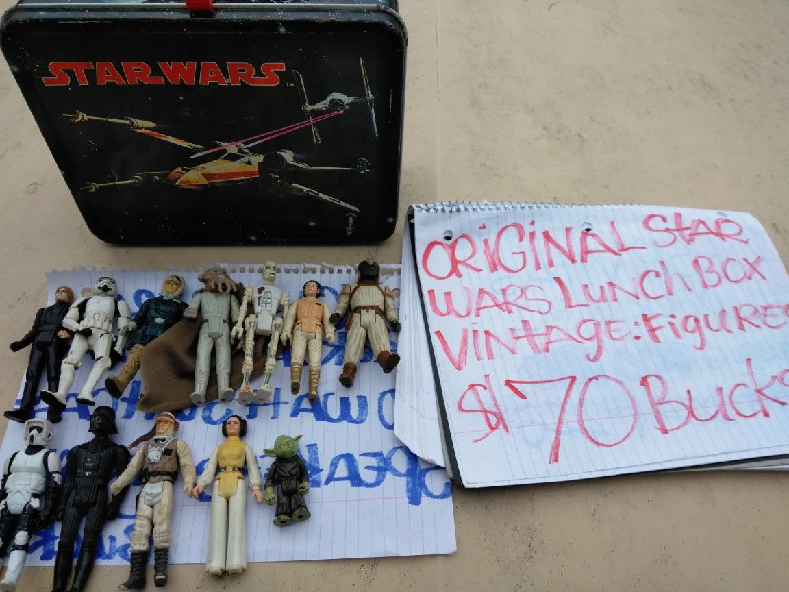 Vintage.star.wars.lunch.box.and.figures.all.for.70.bucks