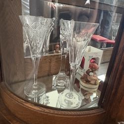 Set of 4 Authentic Waterford Crystal Champagne Flutes – Elegant Luxury Stemware