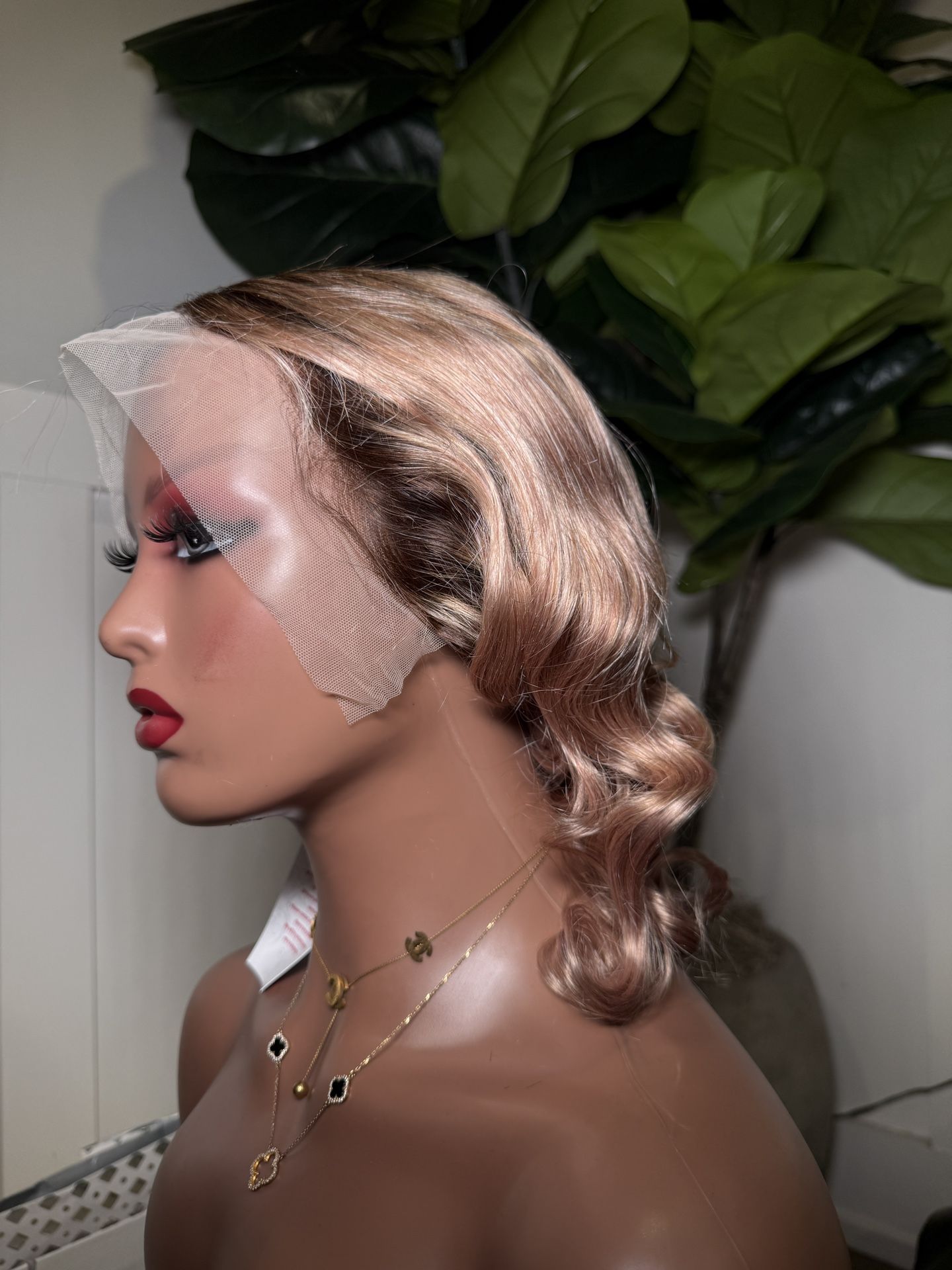 Rina Milk Tea Ombre Bob Human Hair Wig 