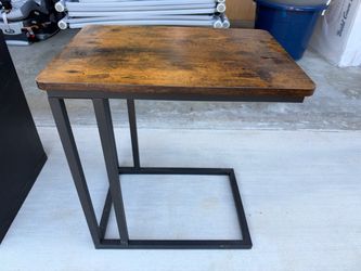 Side table / TV tray - wood and Metal