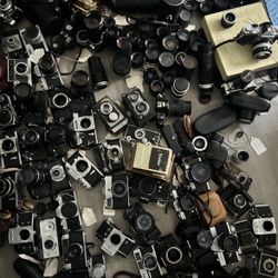 Huge Vintage Camera & Lens Lot – Nikon, Minolta, Canon, Olympus + More