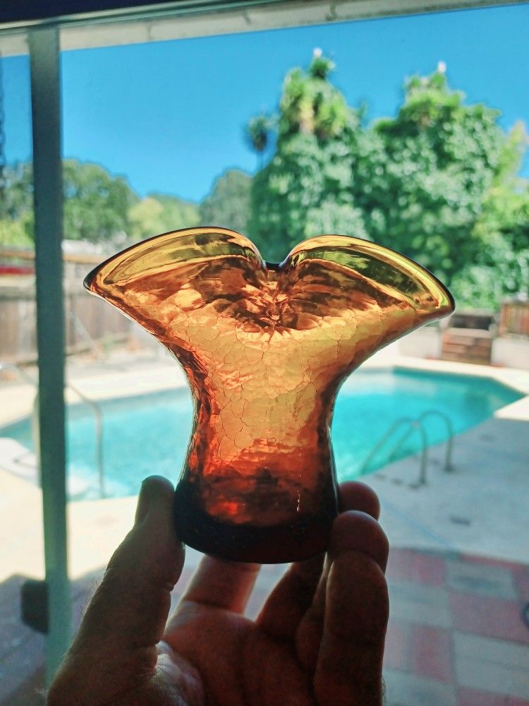 Vintage Blenko CM-2 Pinched Vase