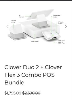 CLOVER DUO STATION WITH HANDHELD FLEX POS SYSTEM AND STAR SP700 KITCHEN PRINTER